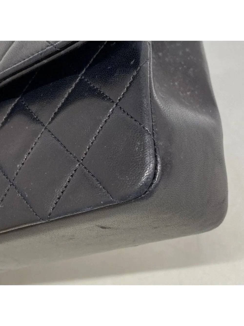 Chanel Shoulder Bag Quilted Lambskin Black Gold